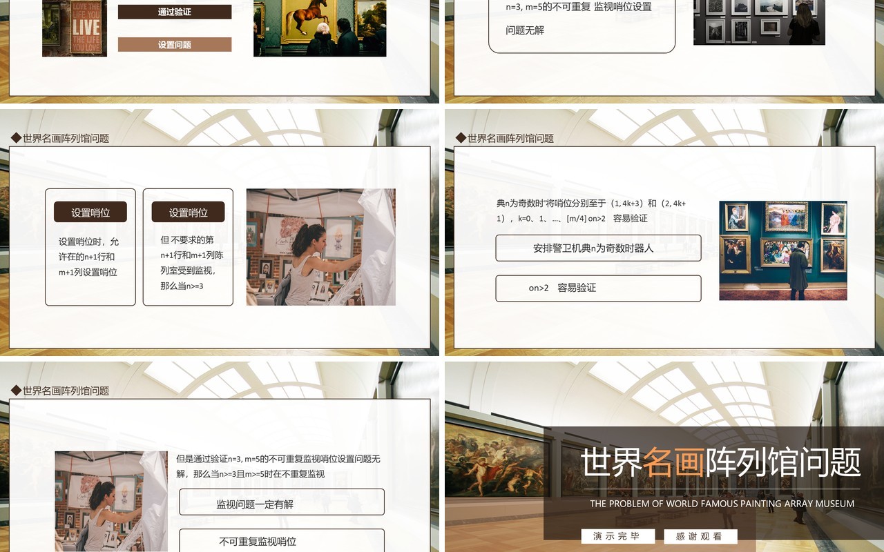 世界名画阵列馆问题动态PPT模板