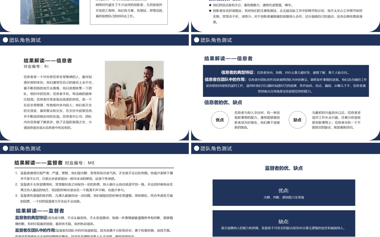 蓝色简约风团队合作与团队精神PPT模板