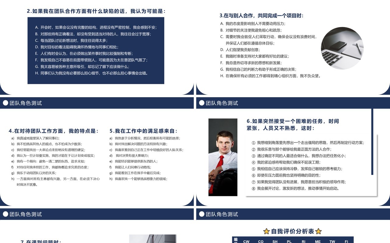 蓝色简约风团队合作与团队精神PPT模板