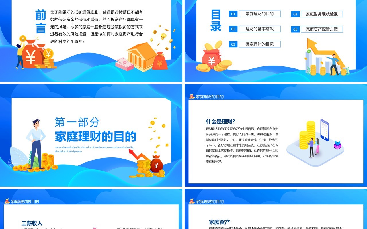 如何对家庭资产进行合理的科学的配置动态PPT模板