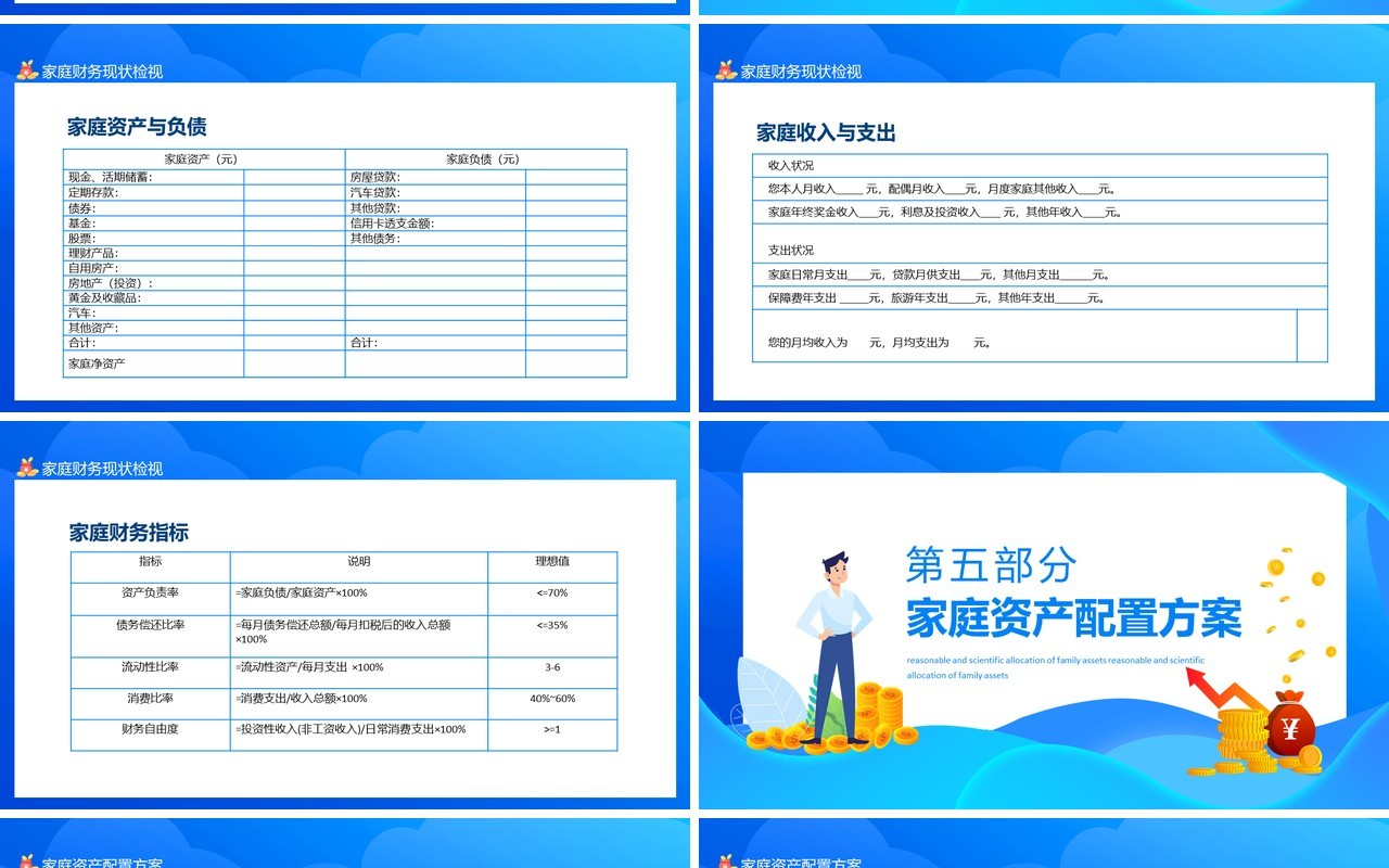 如何对家庭资产进行合理的科学的配置动态PPT模板
