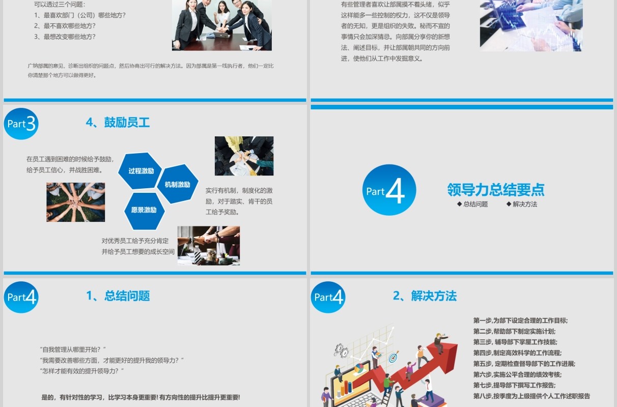 蓝色简约商务2020年领导力管理培训PPT模板