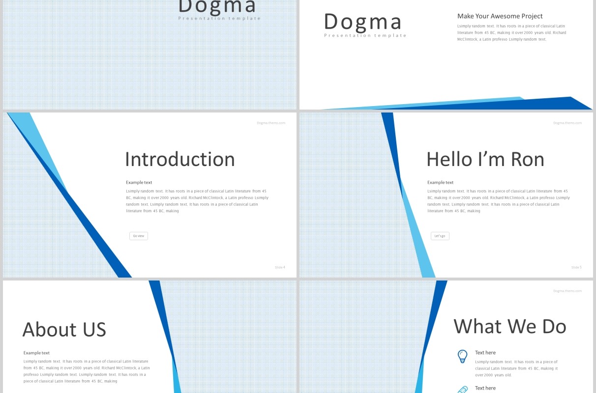 简约企业公司介绍产品宣传PPT版式模板Dogma - Powerpoint Template