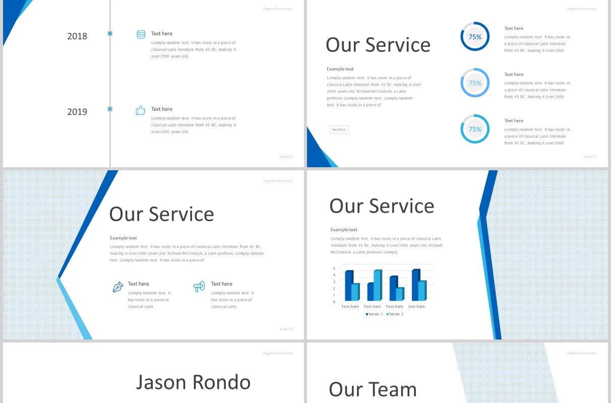 简约企业公司介绍产品宣传PPT版式模板Dogma - Powerpoint Template