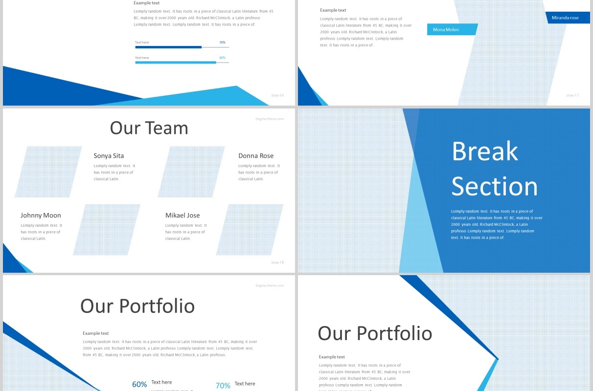 简约企业公司介绍产品宣传PPT版式模板Dogma - Powerpoint Template