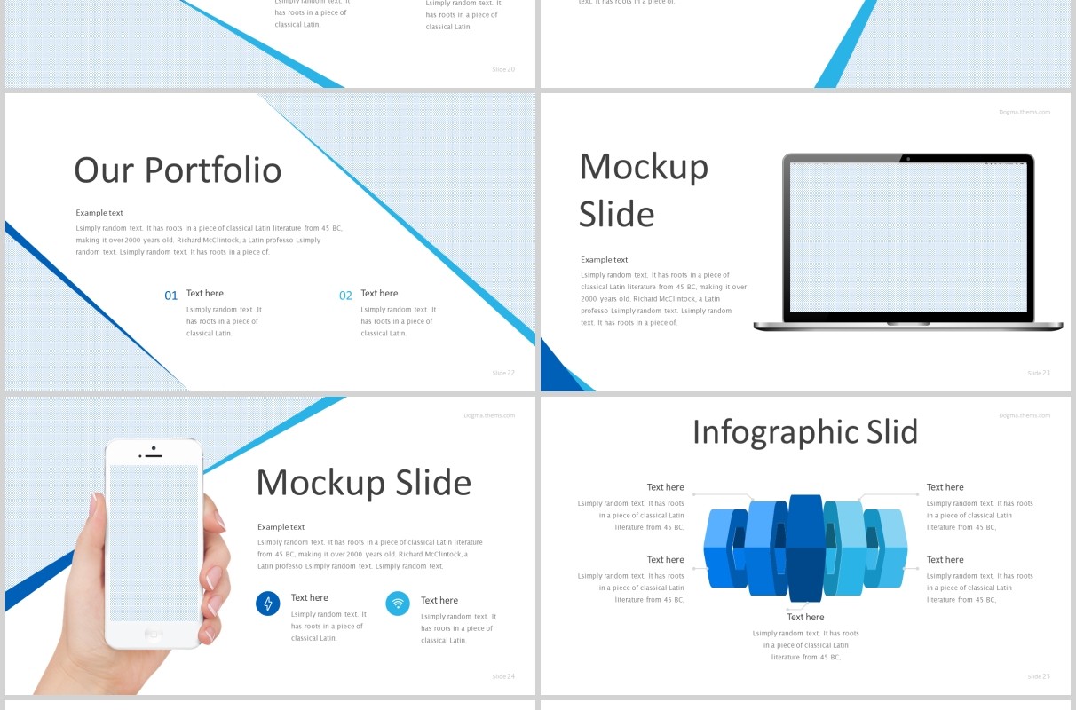 简约企业公司介绍产品宣传PPT版式模板Dogma - Powerpoint Template