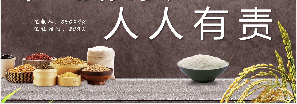 简约节约珍惜粮食人人有责PPT模板