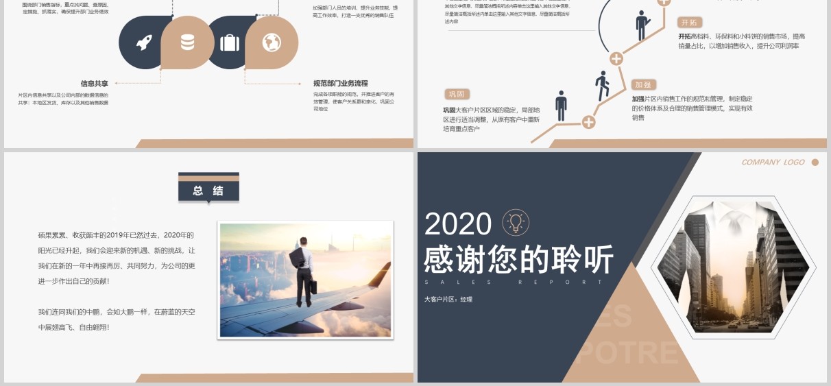 营销经理述职报告个人晋升汇报PPT模板