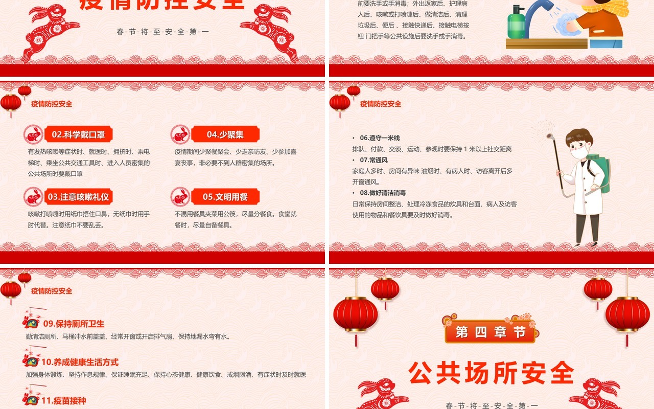 红色中国风2023春节安全培训PPT模板