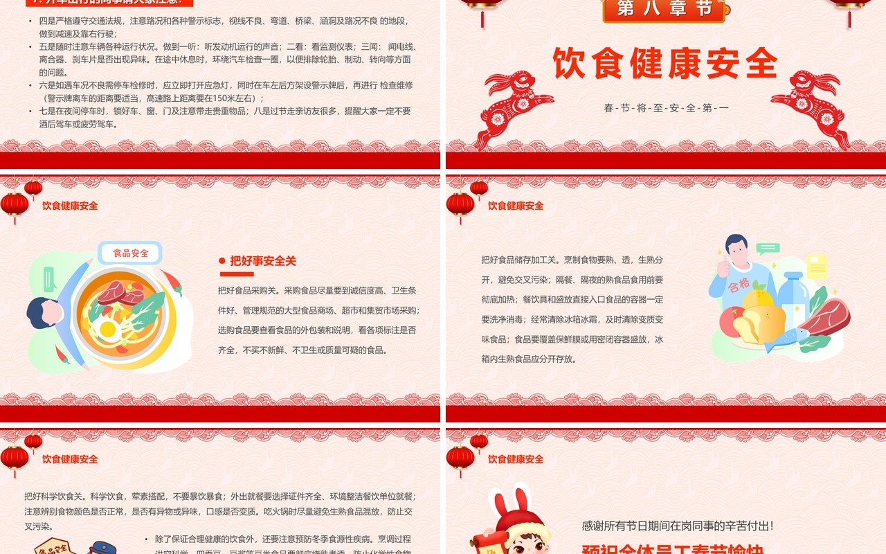 红色中国风2023春节安全培训PPT模板