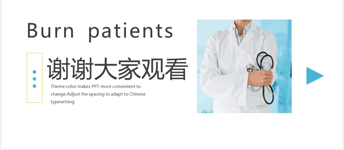 简约烧伤病人护理医疗培训课程PPT模板