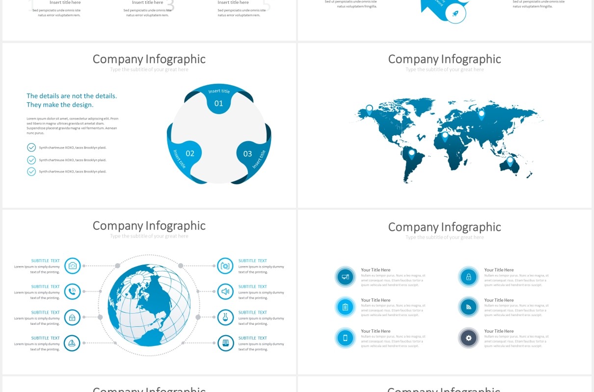 蓝色简约商务项目总结汇报可视化图表PPT素材模板groningen powerpoint template