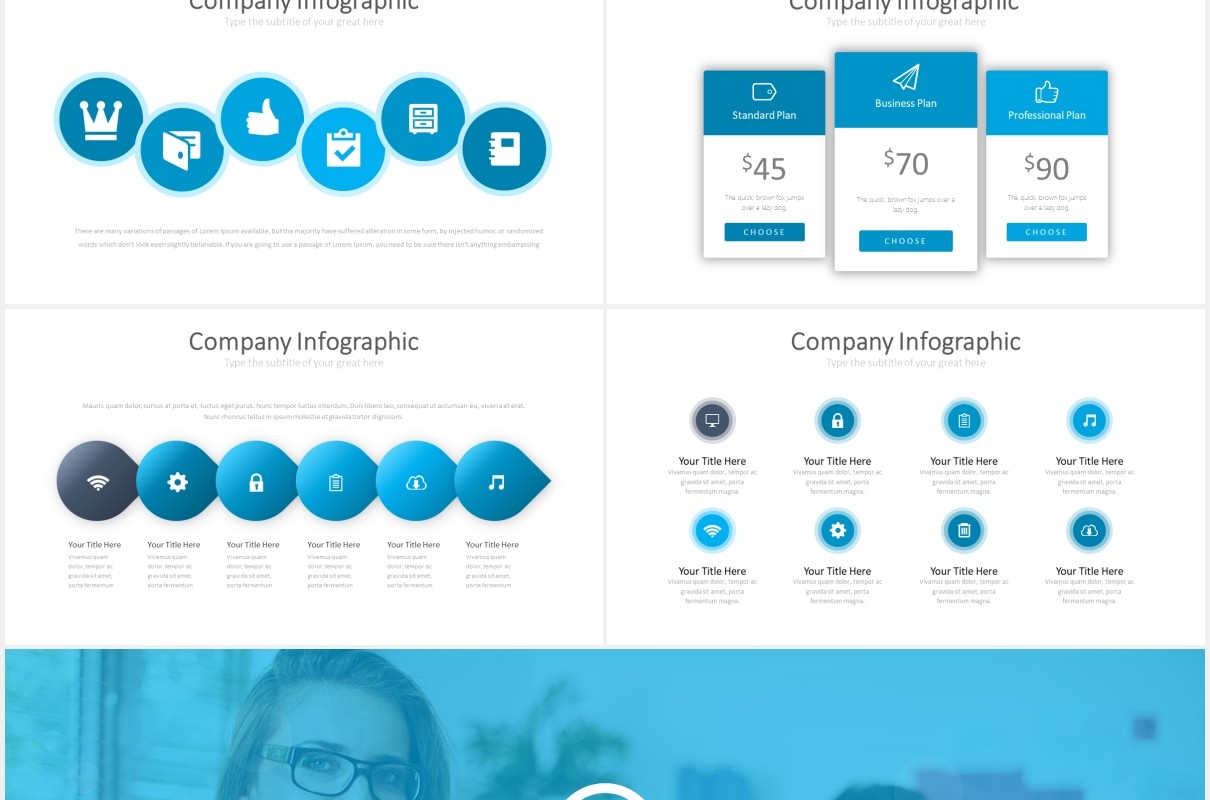 蓝色简约商务项目总结汇报可视化图表PPT素材模板groningen powerpoint template