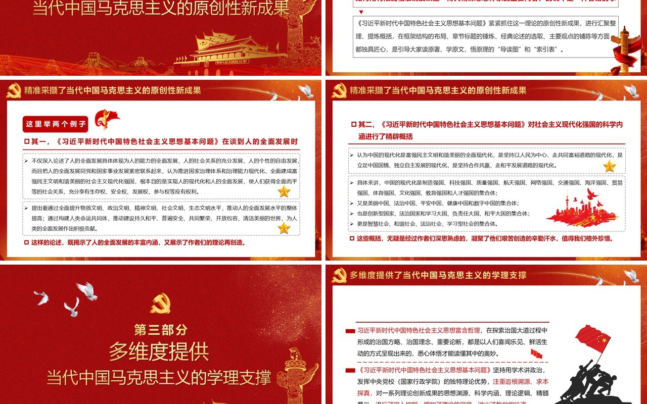 党政风习近平新时代中国特色社会主义思想基本问题学习辅导PPT模板