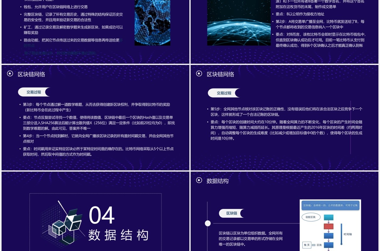 科技互联网智能云科技区块链介绍PPT模板