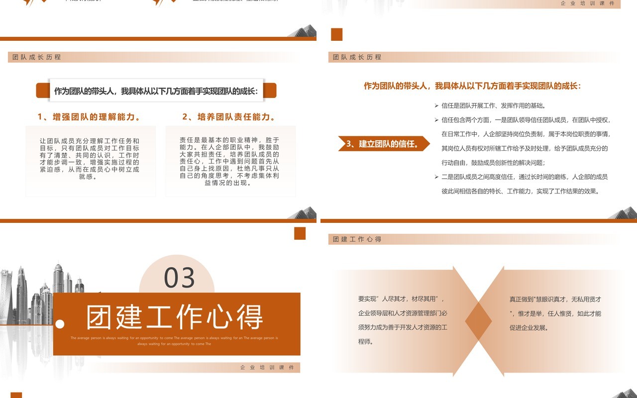 黄色简约风团队建设总结汇报PPT模板