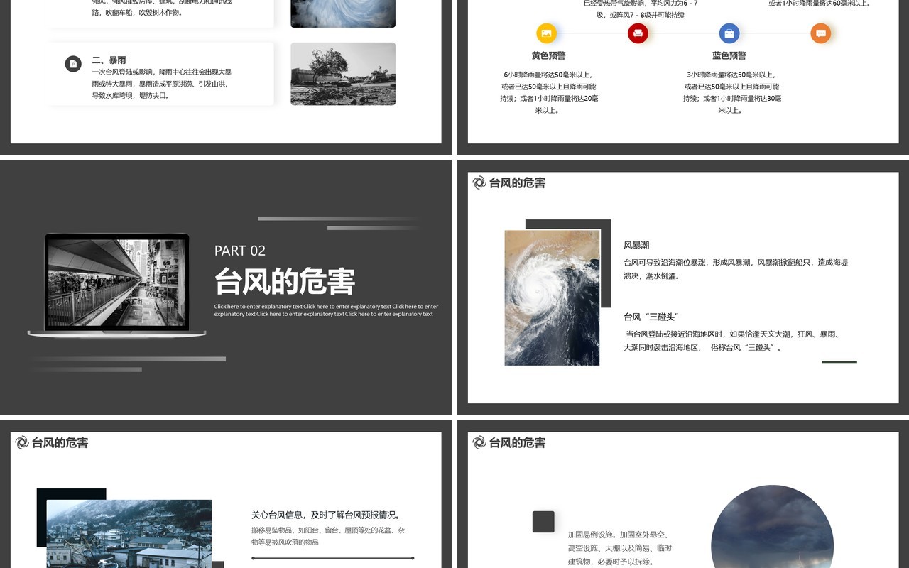 简约风台风安全防护培训动态PPT模板