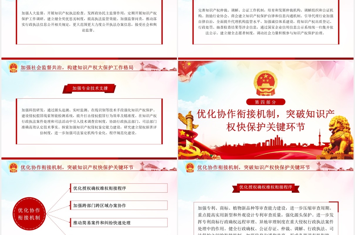 国务院关于强化知识产权保护的意见学习解读党课PPT模板