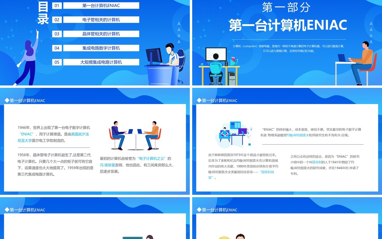 计算机发展史动态PPT模板