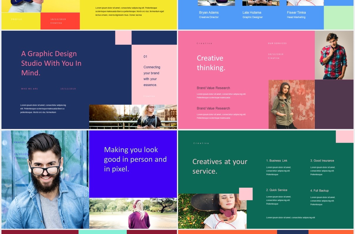创意现代宣传展示PPT模板creativa modern style powerpoint template