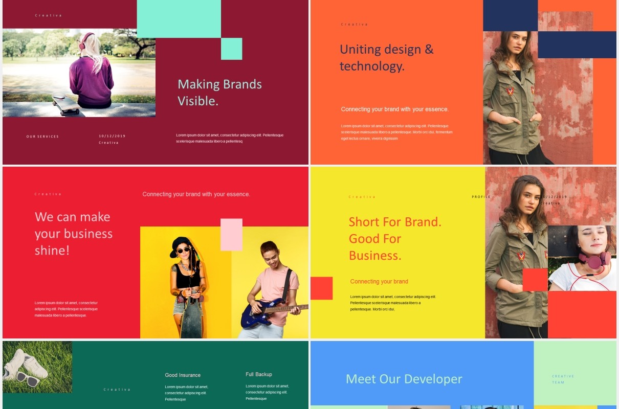 创意现代宣传展示PPT模板creativa modern style powerpoint template