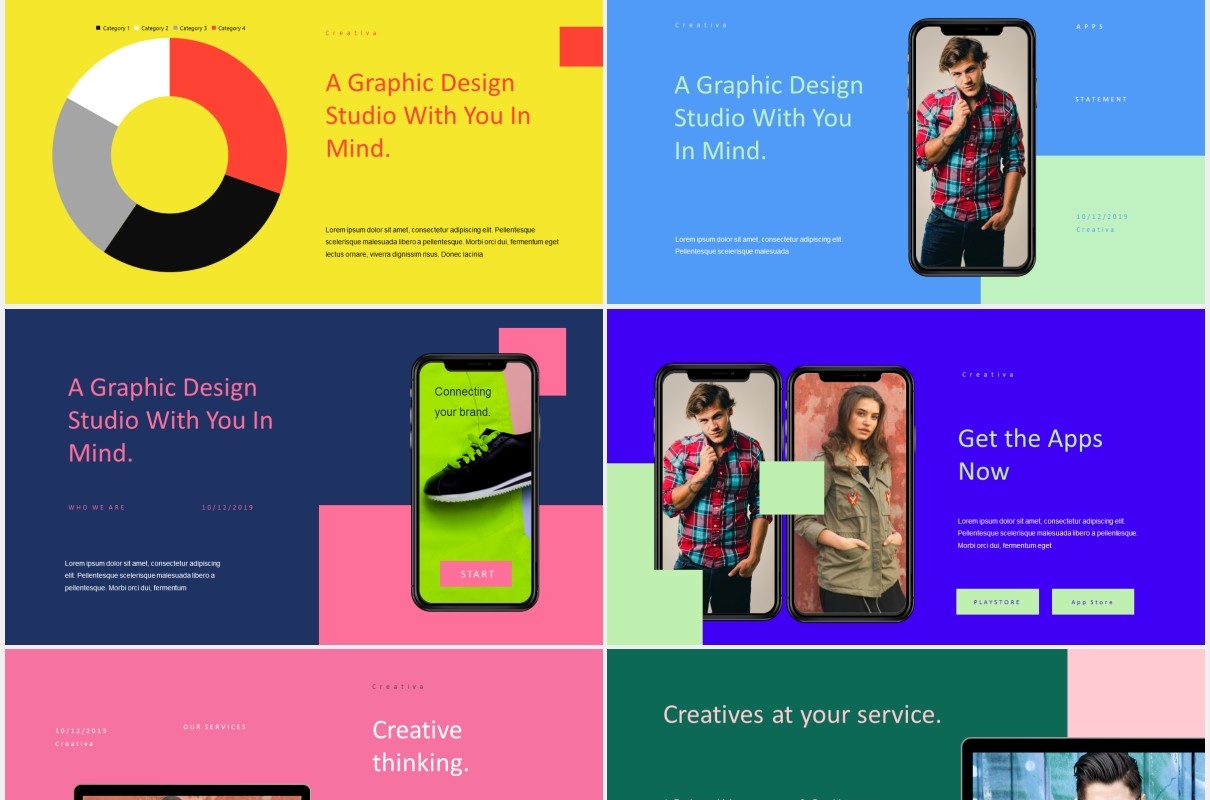 创意现代宣传展示PPT模板creativa modern style powerpoint template
