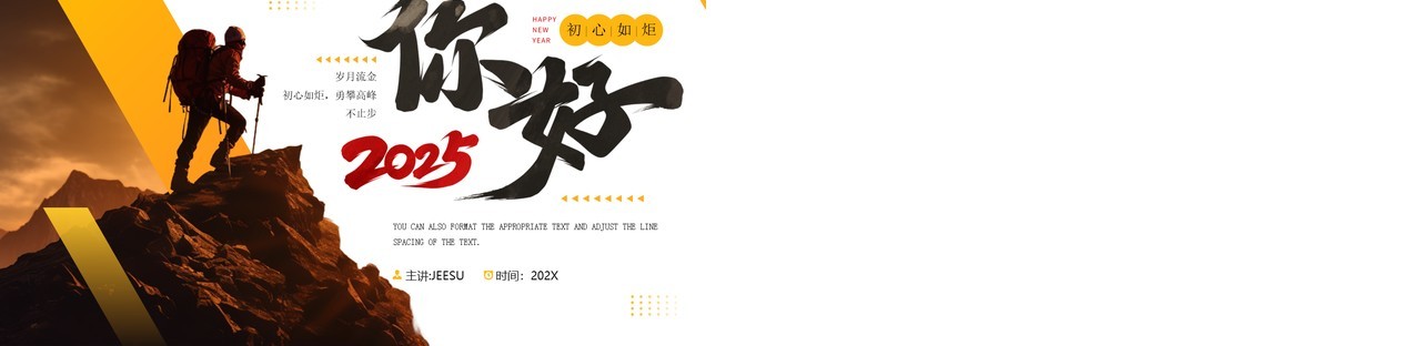橙色商务励志风你好2025PPT通用模板