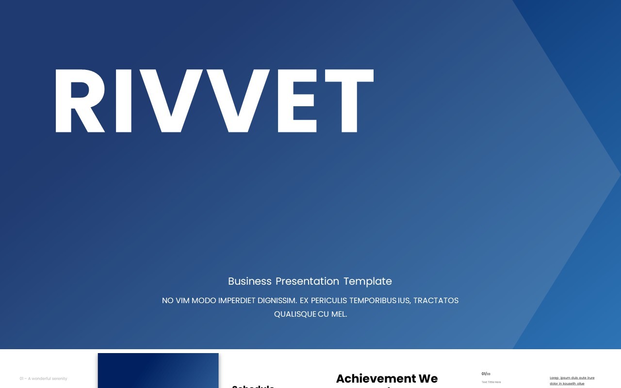蓝色公司商务工作汇报项目计划PPT模板（无图可插图）Rivvet No Image