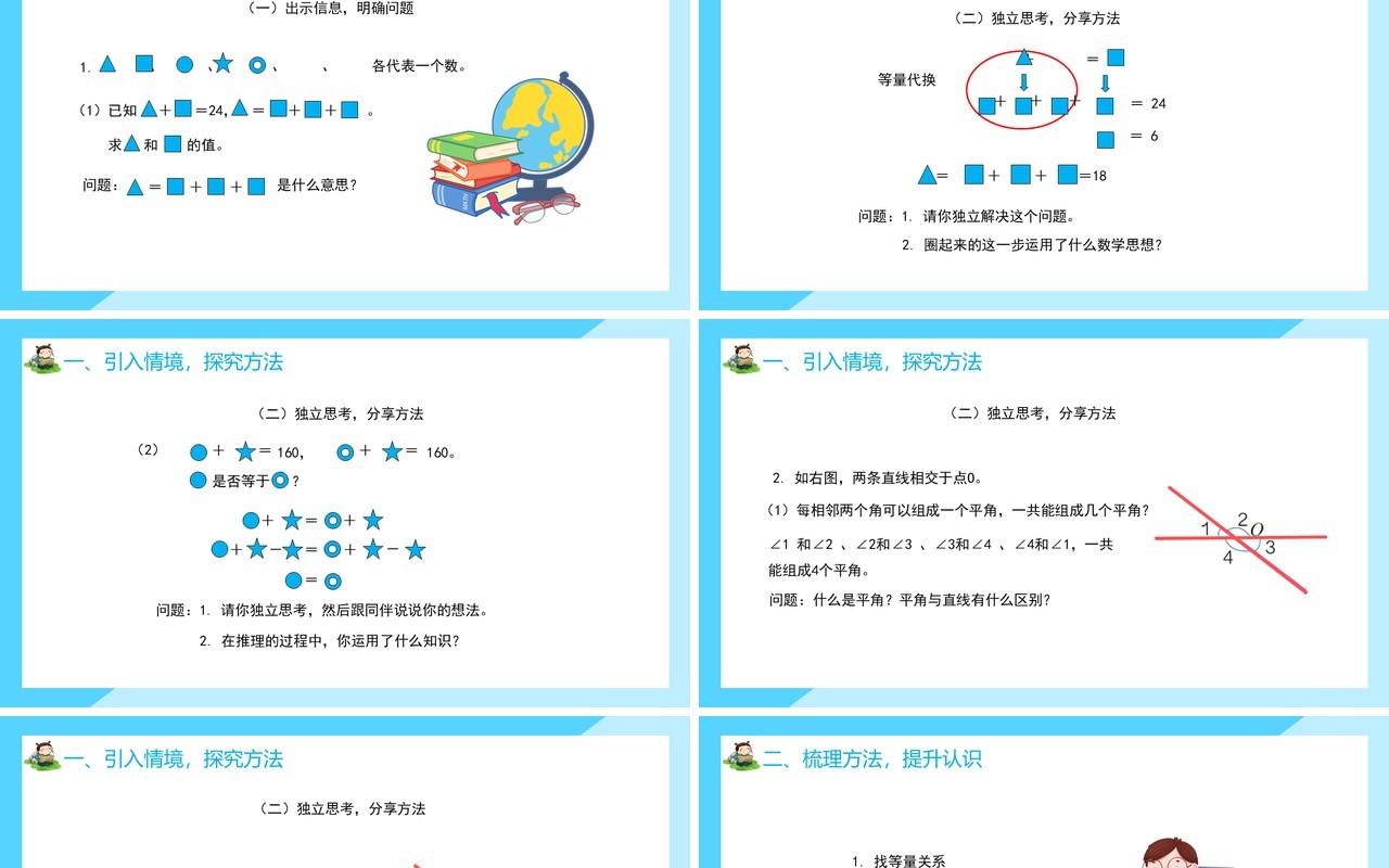 部编版六年级数学下册推理的思想课件PPT模板