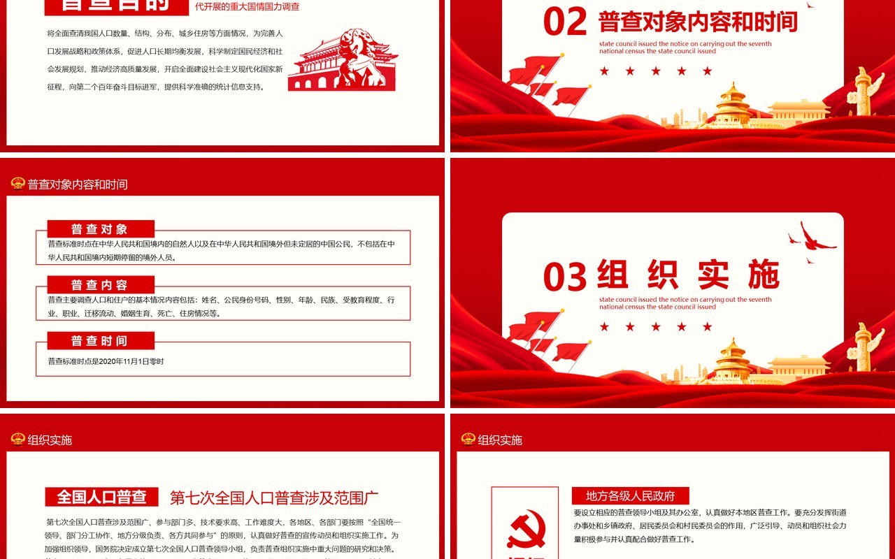 国务院印发关于开展第七次全国人口普查的通知PPT模板