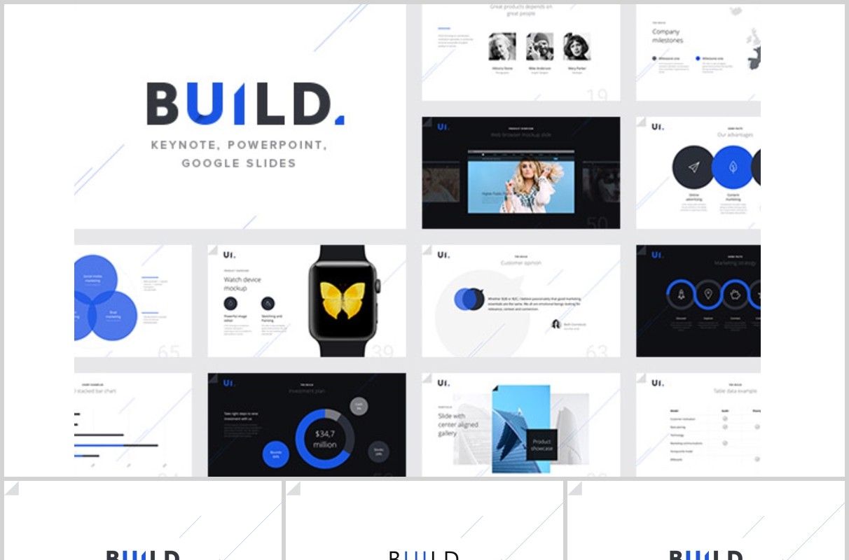 深浅双排版PPT图片模板BUILD PowerPoint Presentation Template (Light)