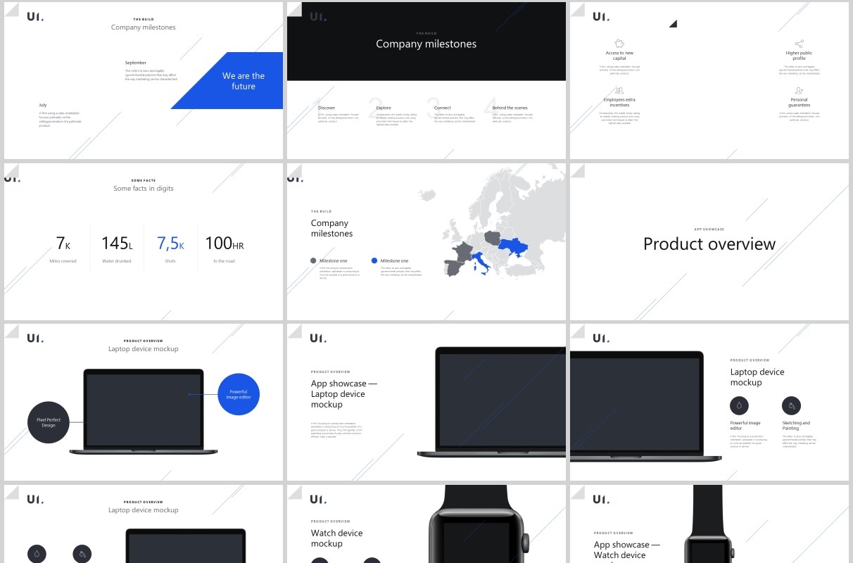 深浅双排版PPT图片模板BUILD PowerPoint Presentation Template (Light)