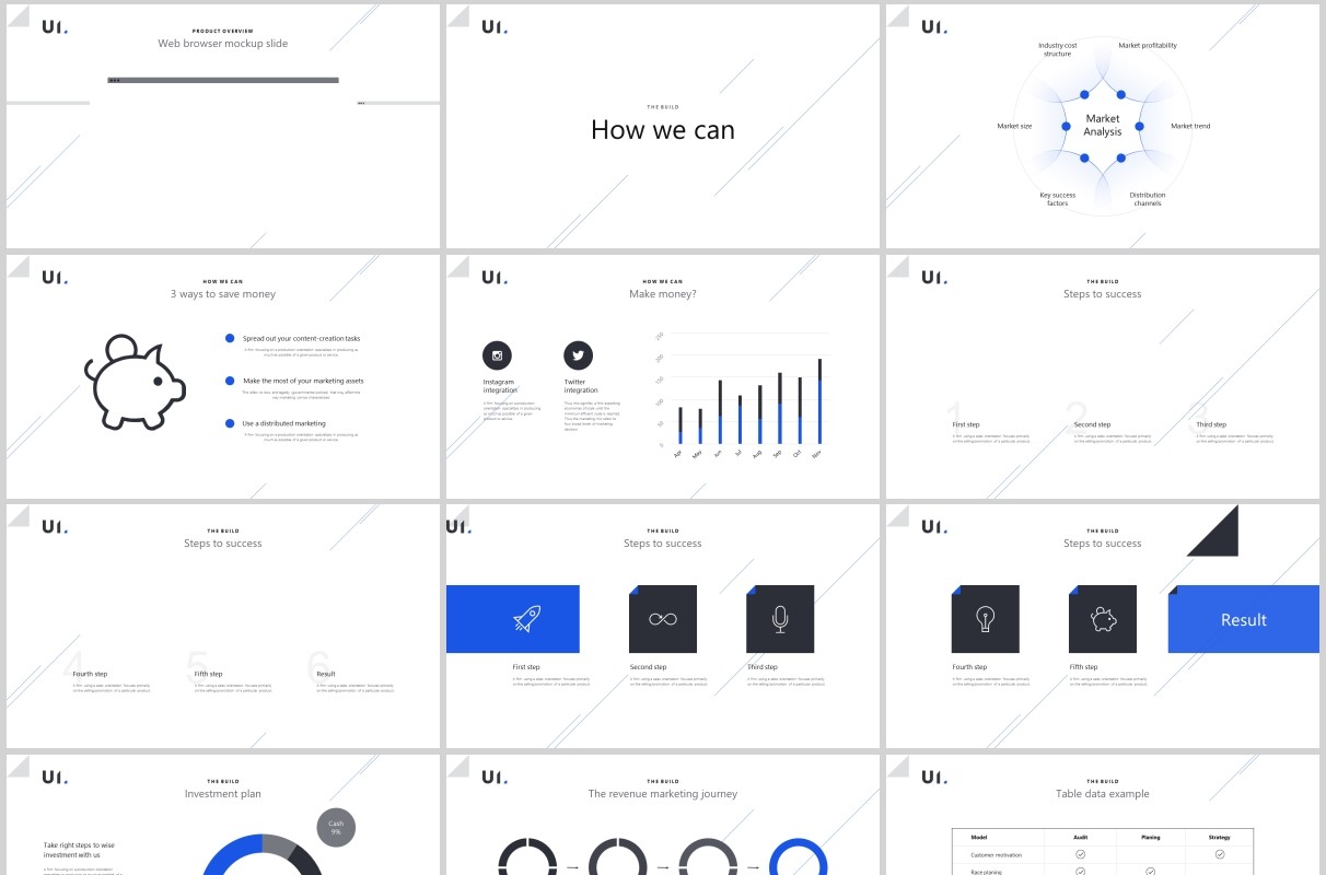 深浅双排版PPT图片模板BUILD PowerPoint Presentation Template (Light)