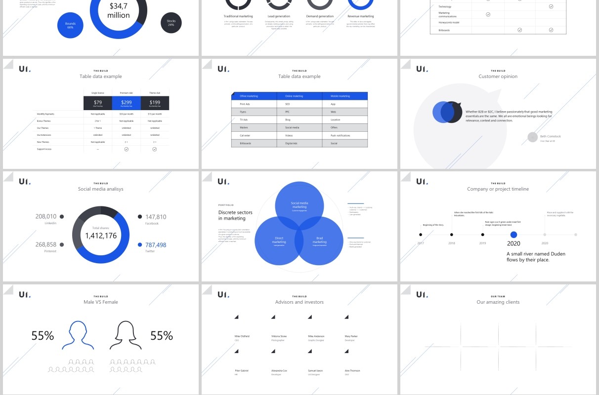 深浅双排版PPT图片模板BUILD PowerPoint Presentation Template (Light)