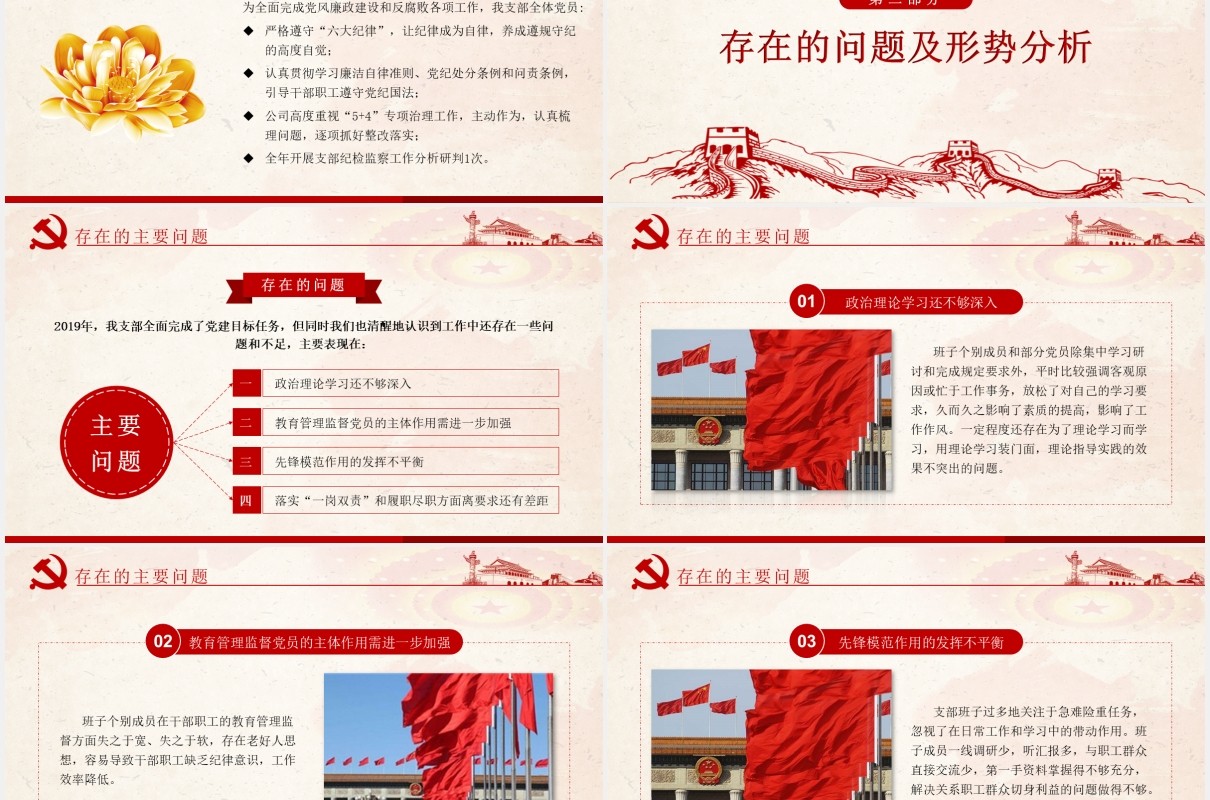 2020基层党委党支部党建年终工作总结PPT模板