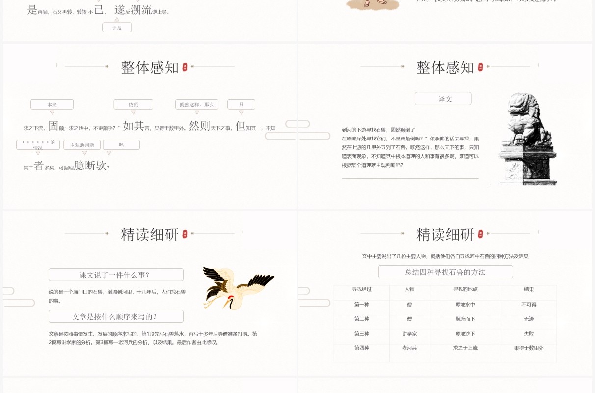 部编版七年级语文下册河中石兽课件PPT模板