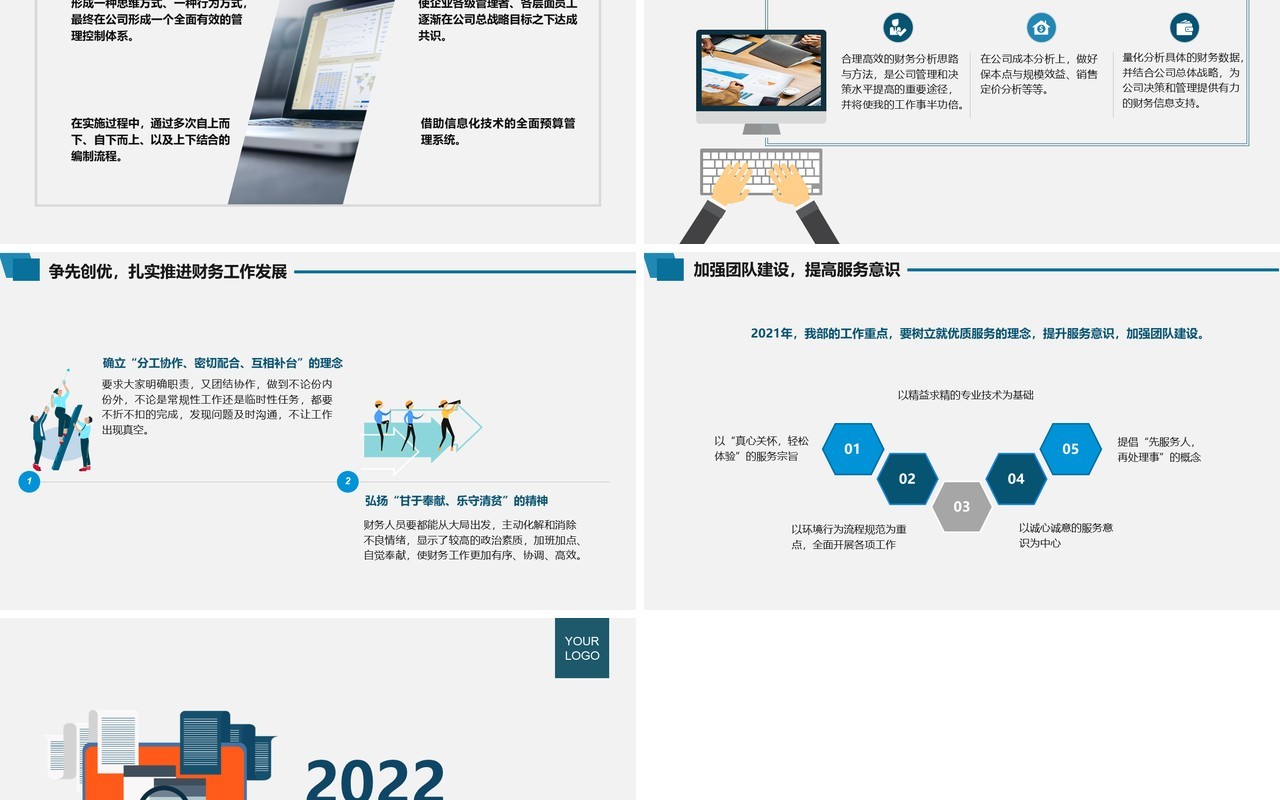 简约商务公司企业财务年终总结工作计划PPT模板