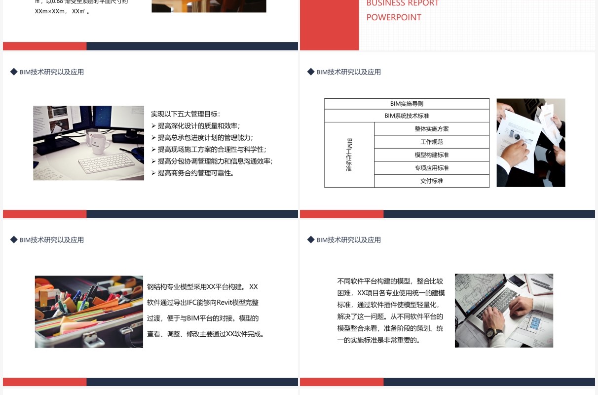 工程项目BIM技术研究和应用动态PPT模板