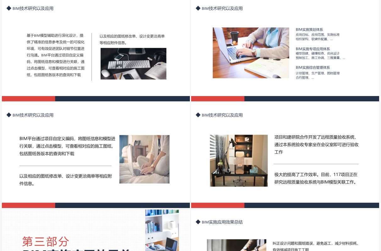 工程项目BIM技术研究和应用动态PPT模板