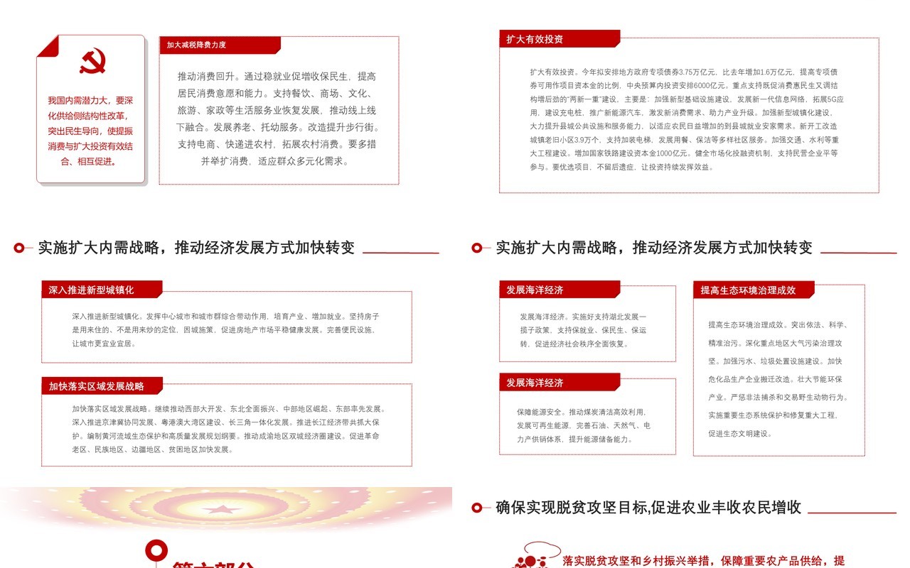 聚焦两会2020政府工作报告党建PPT模板