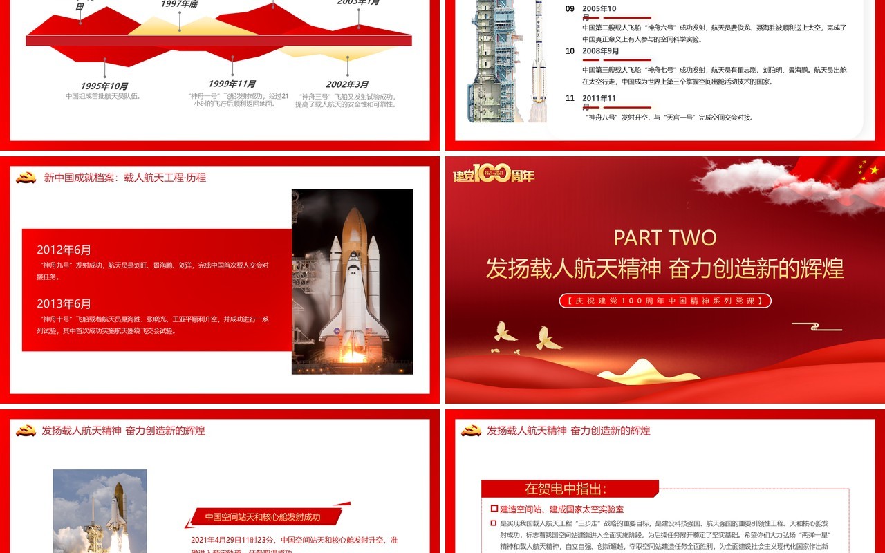 载人航天精神专题讲座动态PPT模板