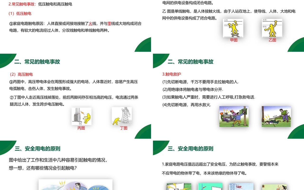 部编版九年级物理全册安全用电课件PPT模板