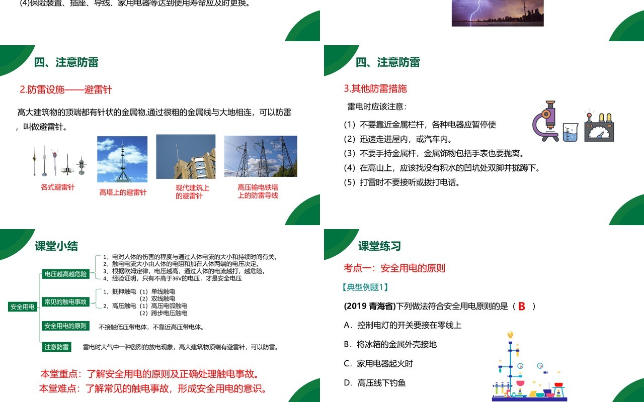 部编版九年级物理全册安全用电课件PPT模板