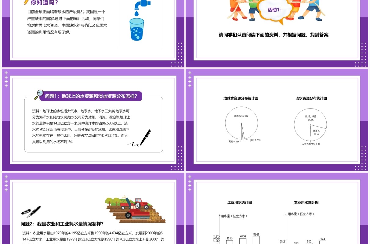 部编版七年级数学下册从数据谈节水课件PPT模板