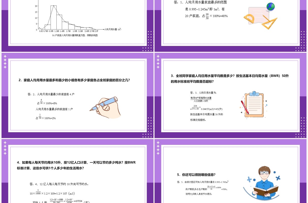 部编版七年级数学下册从数据谈节水课件PPT模板