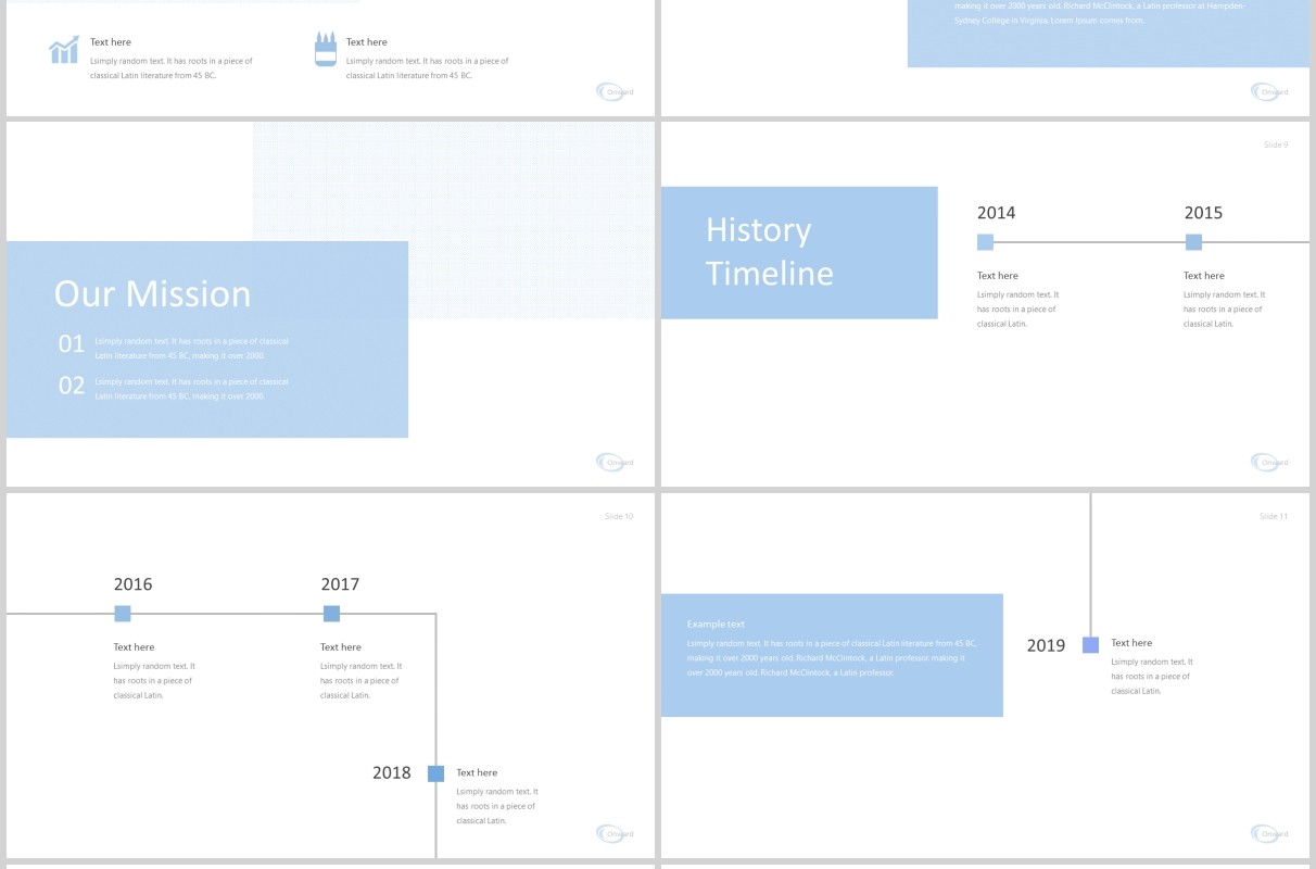 蓝色简约公司简介PPT模板onward powerpoint template