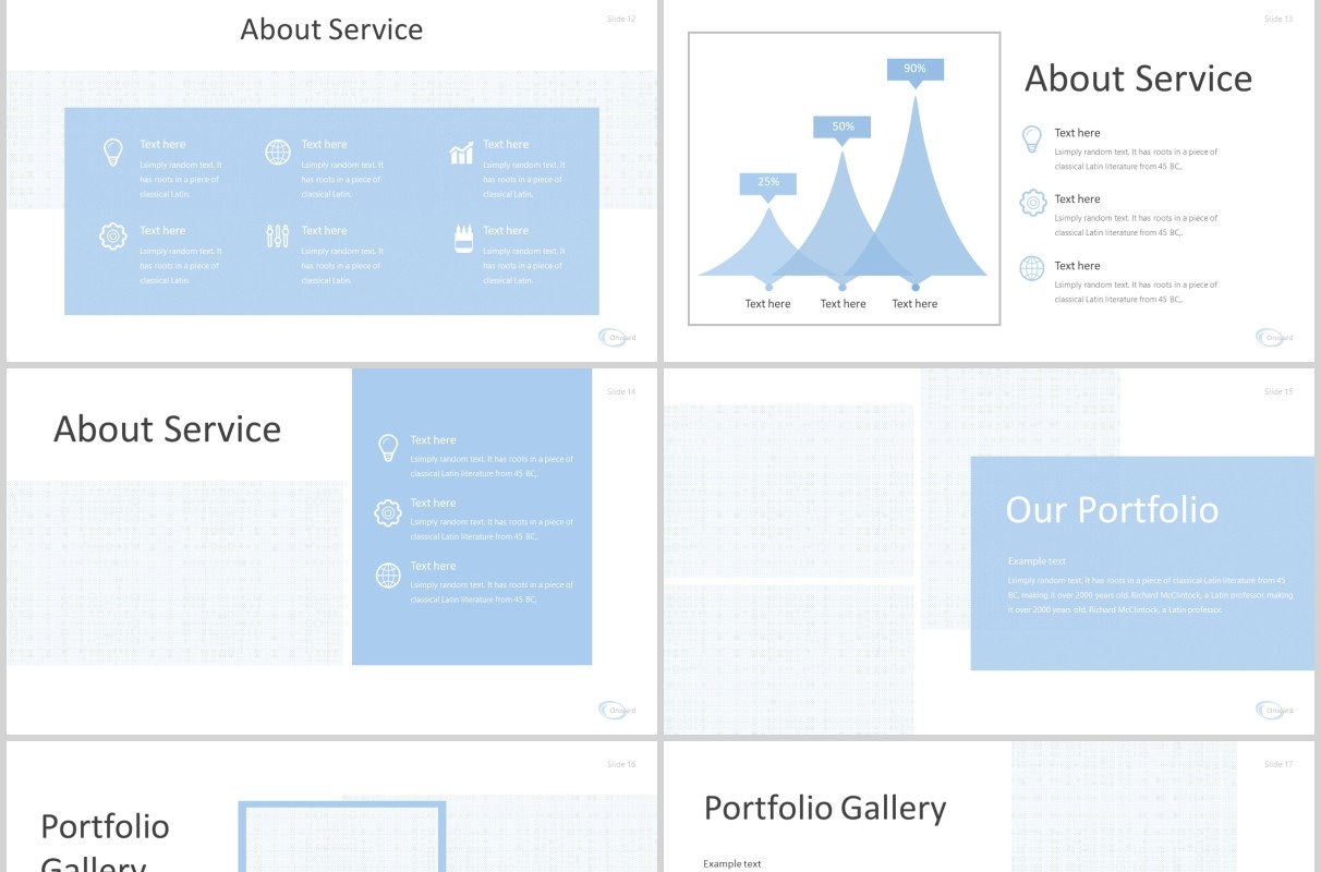 蓝色简约公司简介PPT模板onward powerpoint template