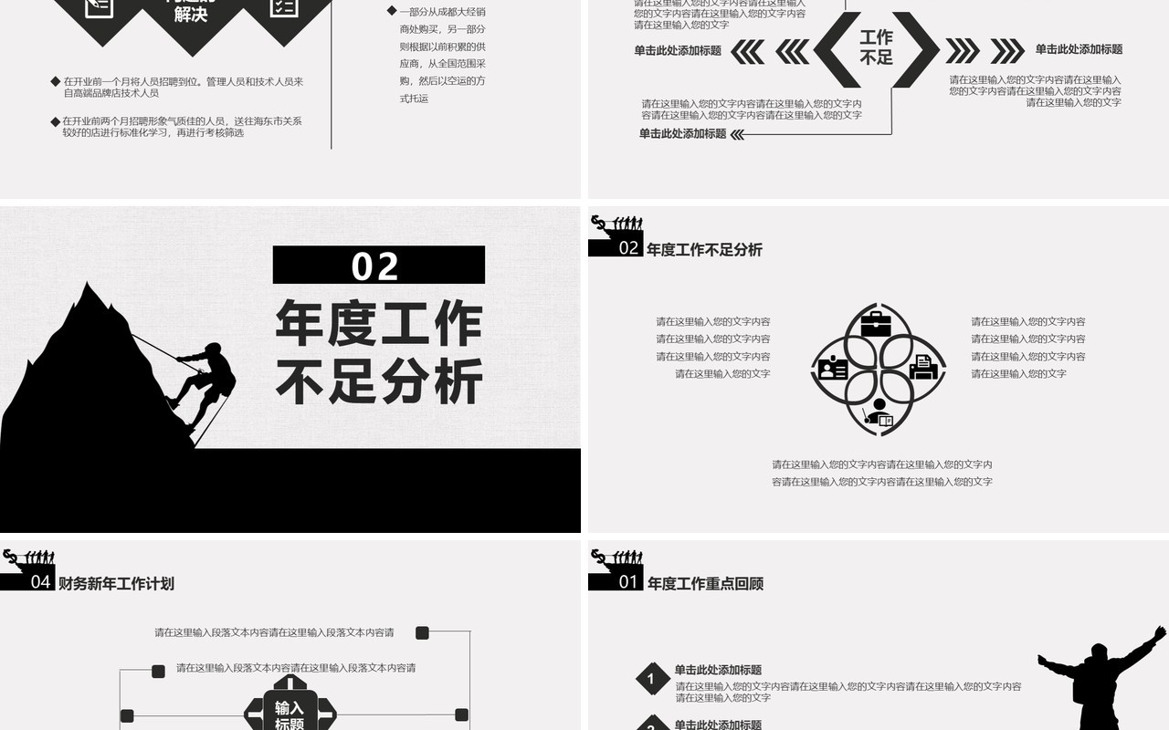 商务风财务部年终工作总结报告通用PPT模板
