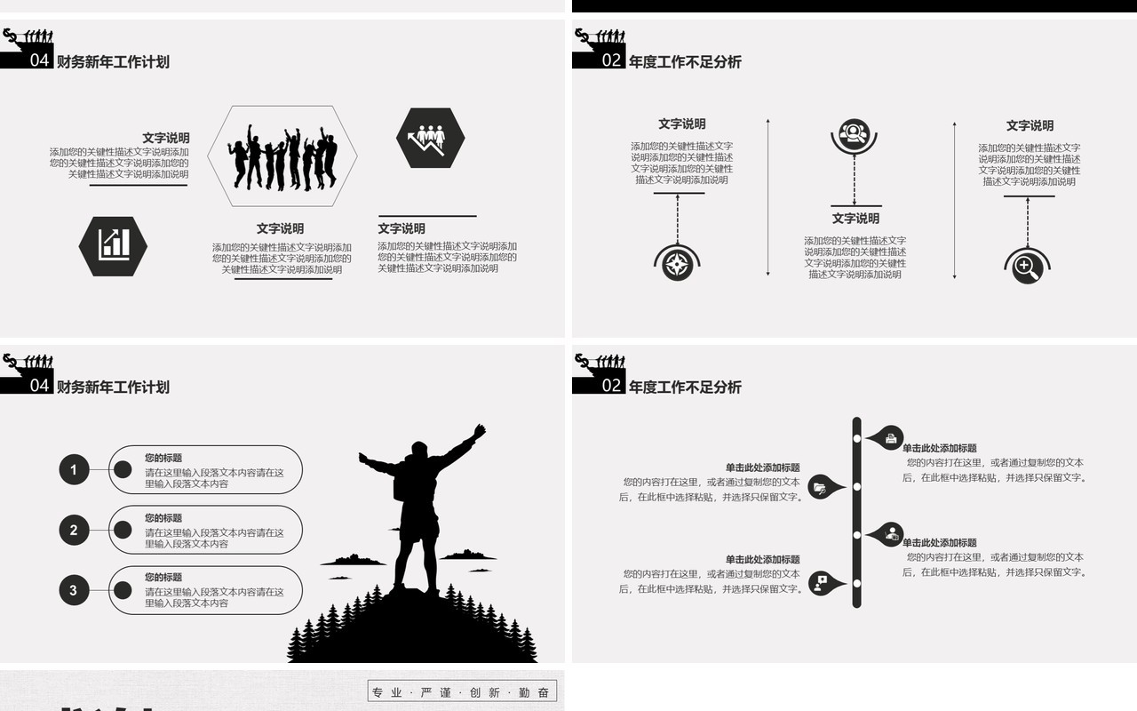 商务风财务部年终工作总结报告通用PPT模板