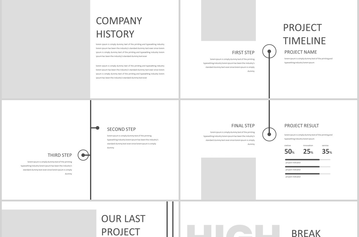 高端简约公司简介项目产品介绍PPT模板版式设计High&Low Powerpoint Template